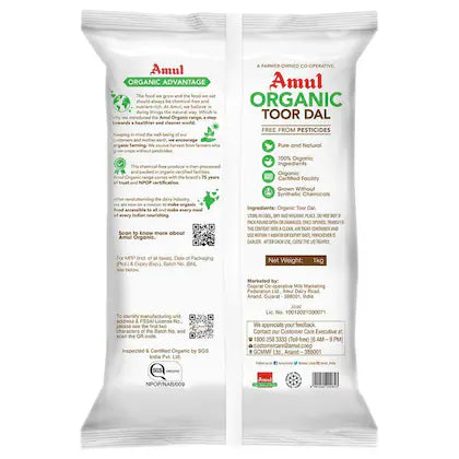Amul Organic Toor Dal- 1kg