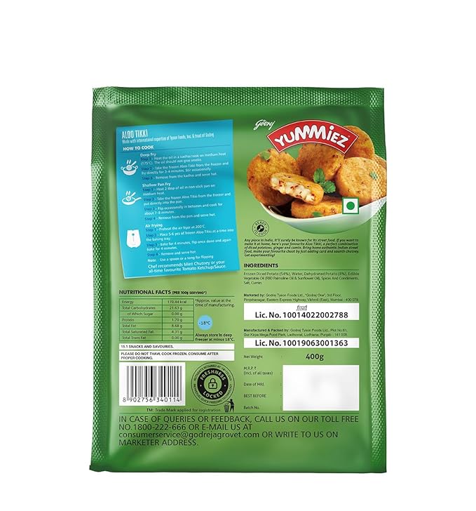 Godrej Yummiez Aloo Tikki 400gm