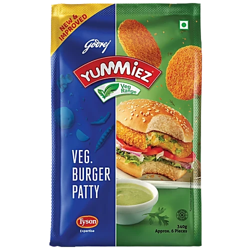 Godrej Yummiez Veg Burger Patty, 340 g