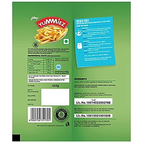 Godrej Yummiez French Fries, 425 g Pouch