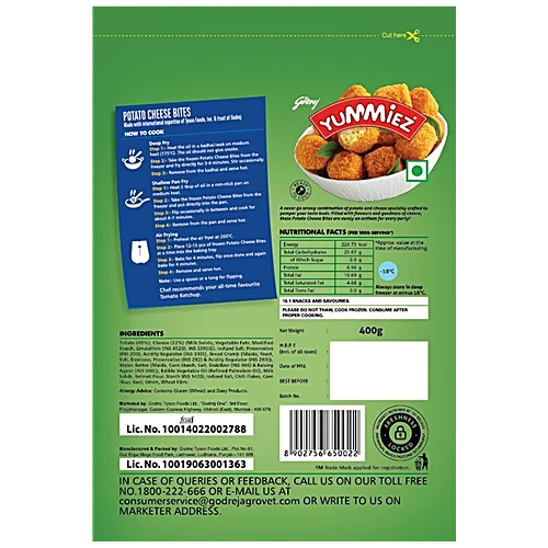 Godrej Yummiez Potato Cheese Bites 400 g
