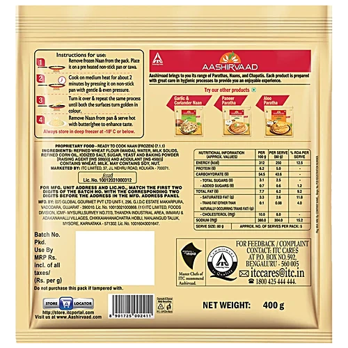 ITC Aashirvaad Tandoori Naan Frozen