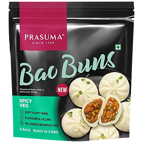 Prasuma Spicy Veg Bao Buns- 300 g (6 pcs)