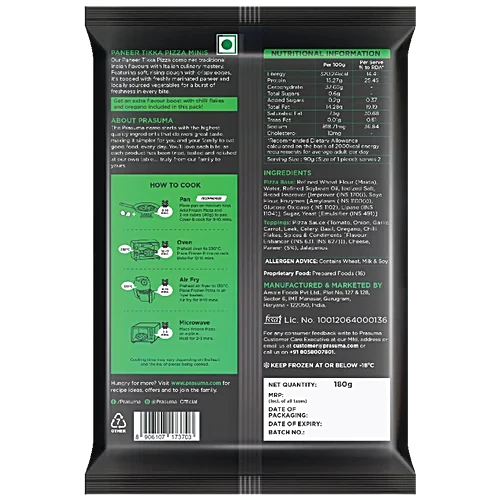 Prasuma Paneer Tikka Pizza Minis Frozen