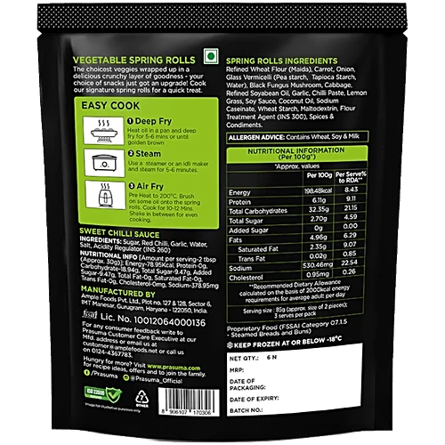 Prasuma Veg Spring Rolls- 6 pcs