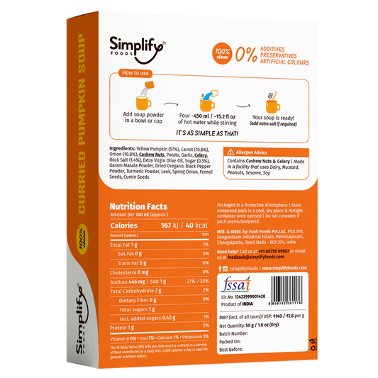 Simplify Curried Pumpkin Soup 50g