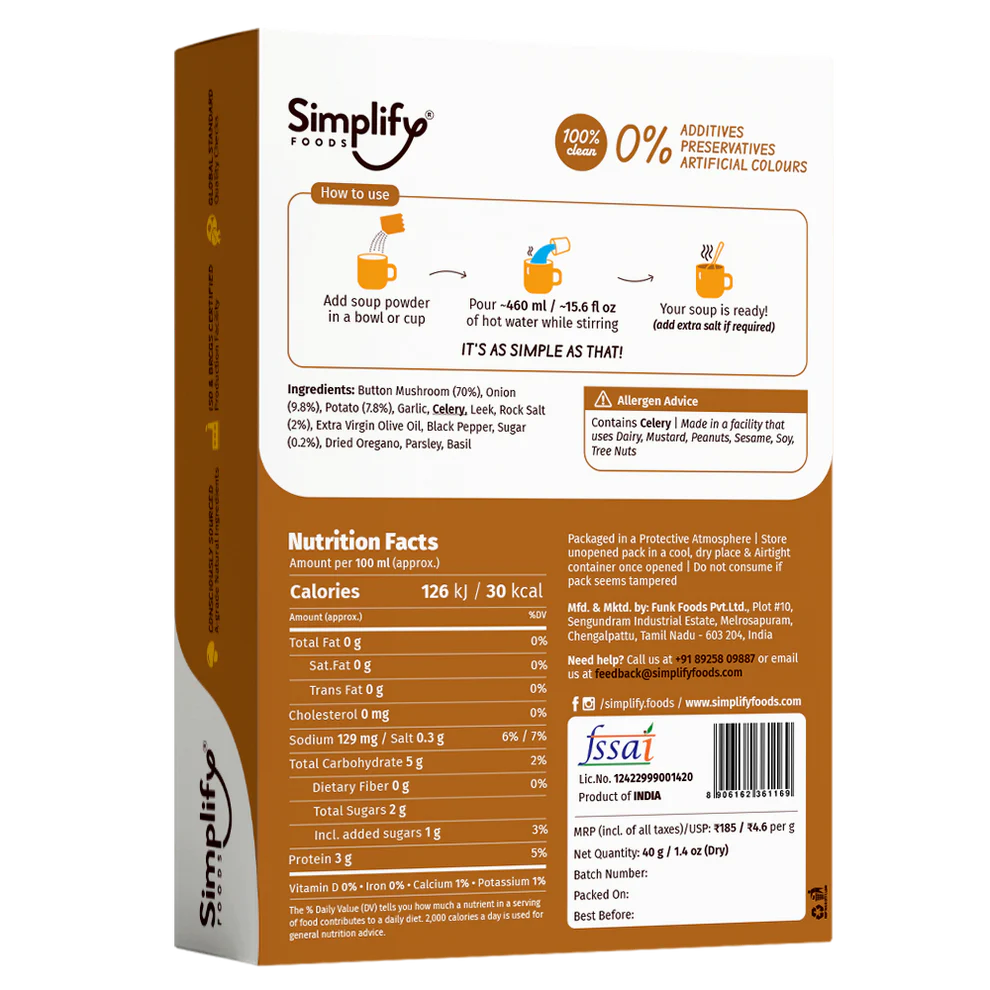 Simplify Pepper Mushroom Soup 40g