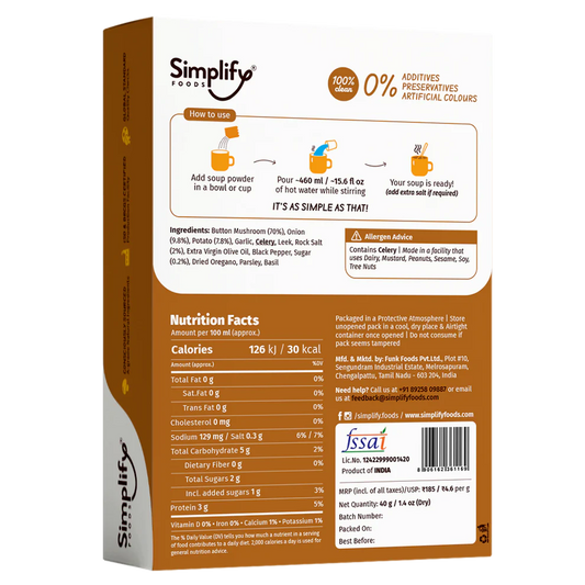 Simplify Pepper Mushroom Soup 40g