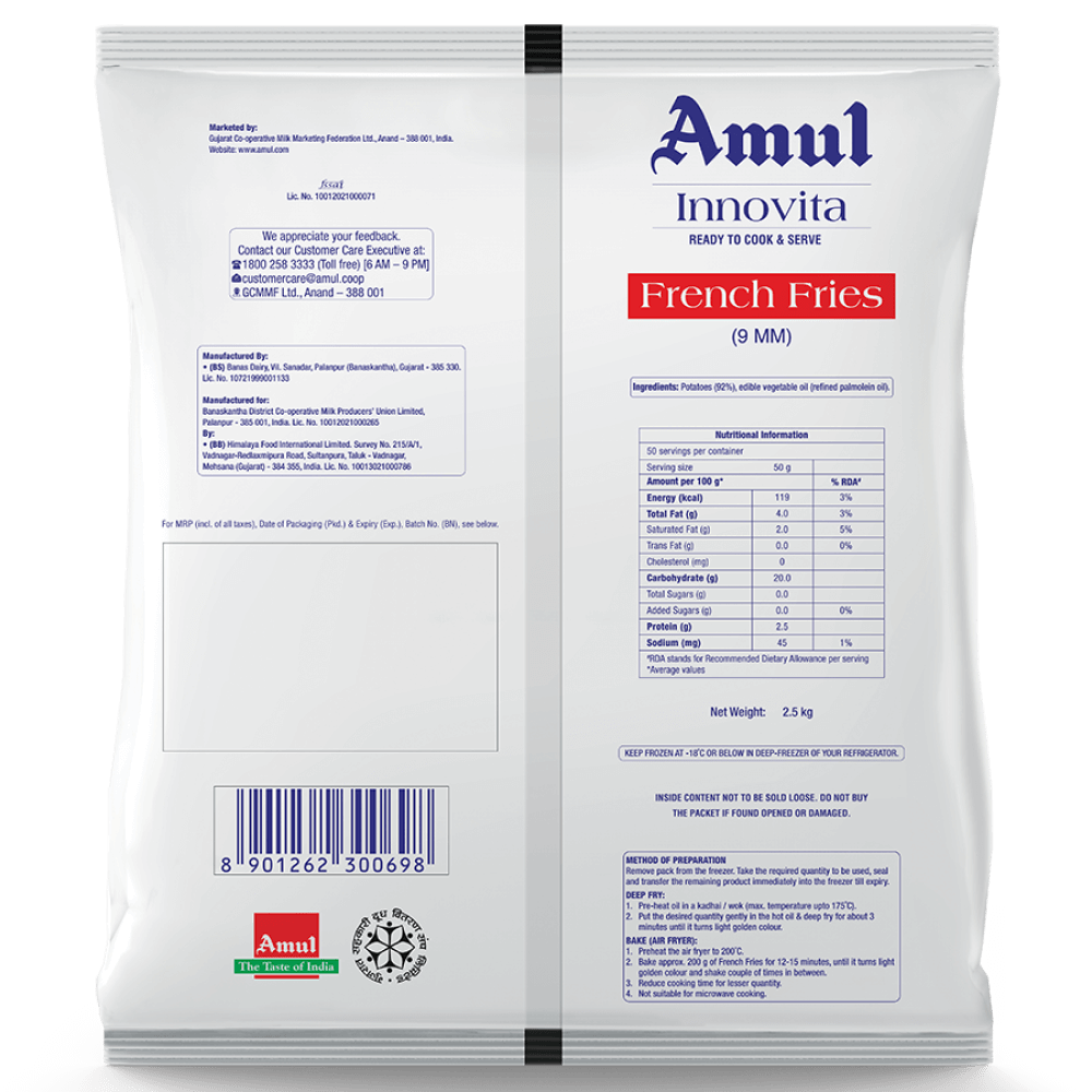 Amul Innovita French Fries 2.5 Kg