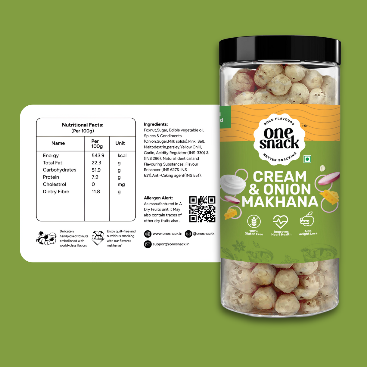Cream & Onion Makhana (Foxnut)- OneSnack