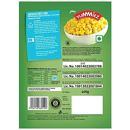 Godrej Yummiez American Sweet Corn, 400 g Pouch