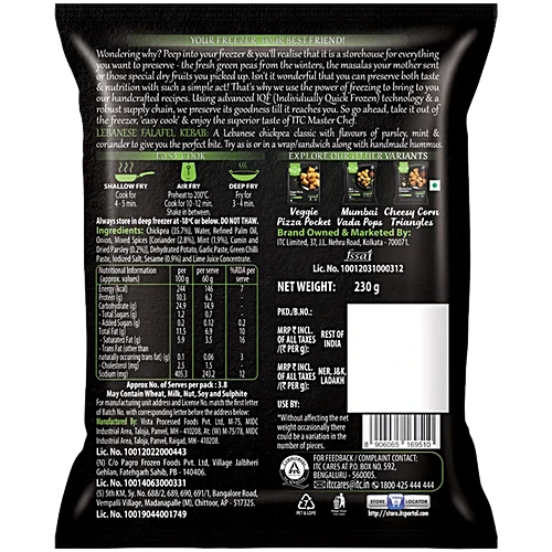 ITC Master Chef Lebanese Falafel Kebab Frozen